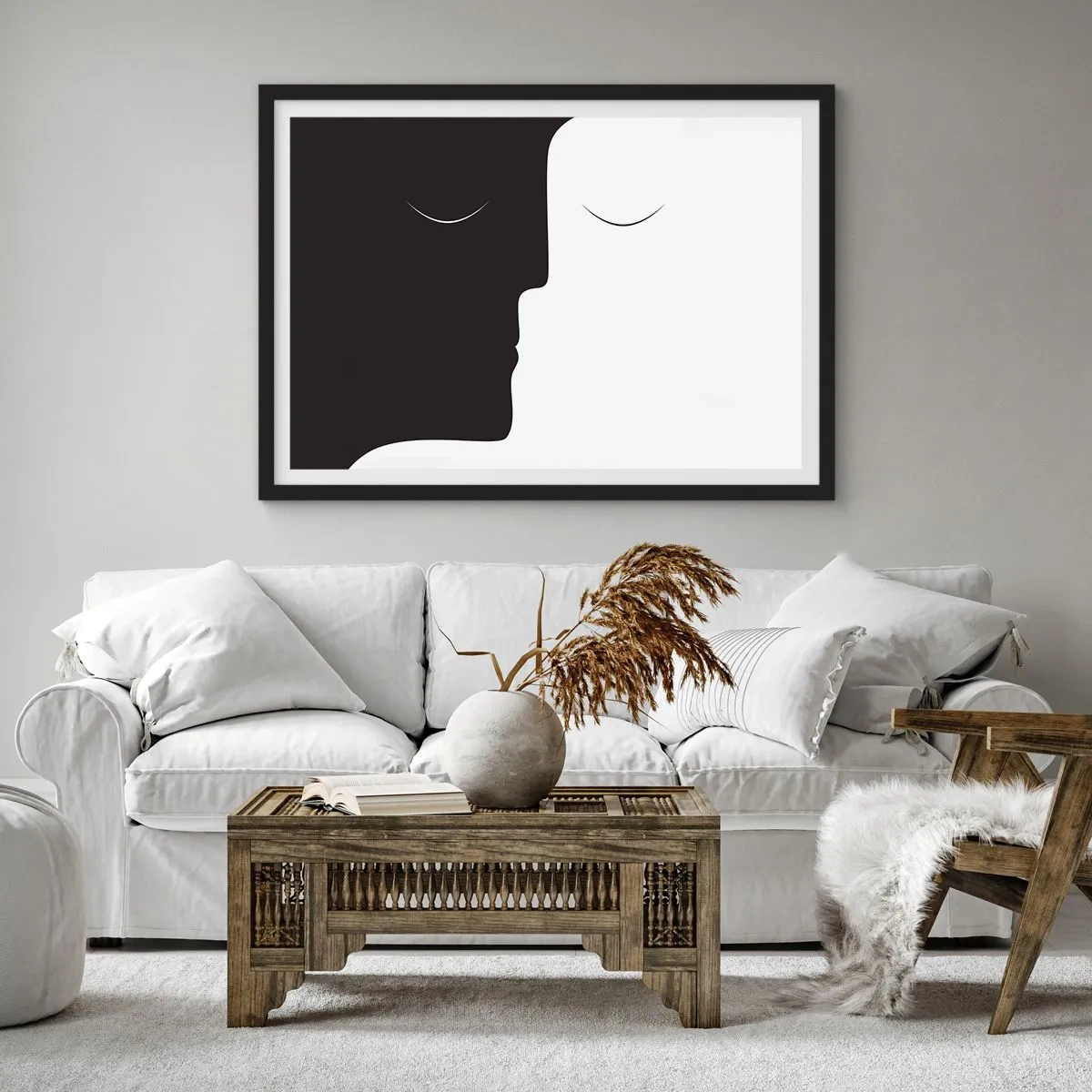 Plakat i sort ramme - Modsætningernes enhed - 70x50 cm