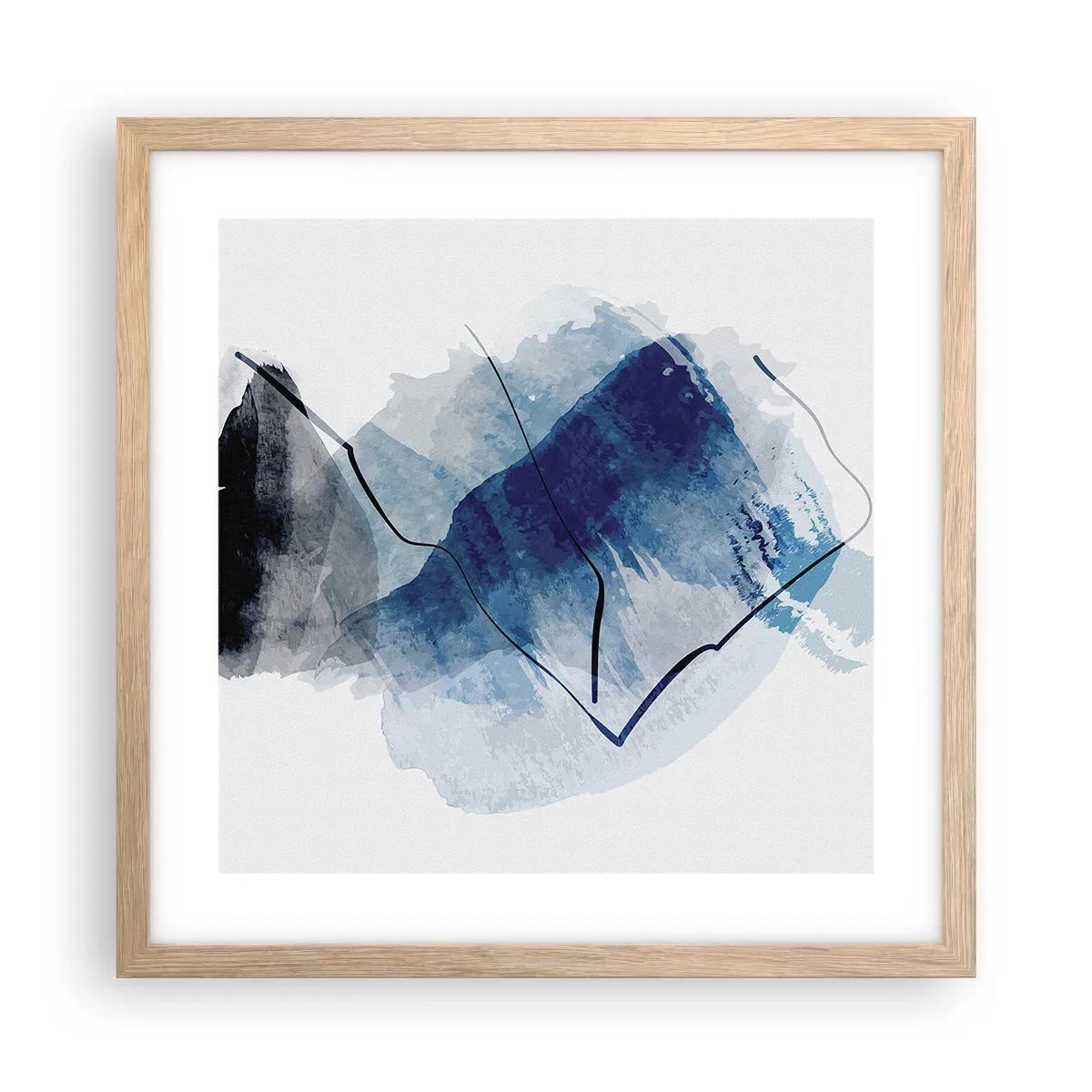 Plakat i ramme af lyst egetræ - Isbjerg - 40x40 cm