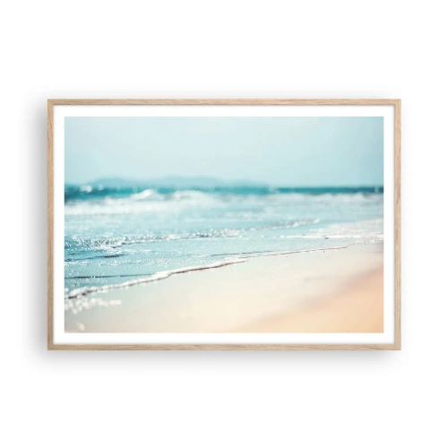 Plakat i ramme af lyst egetræ - Varme og støj - 100x70 cm