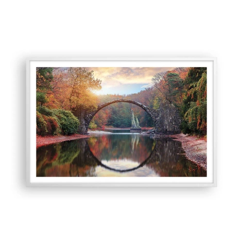 Plakat i hvid ramme - På den anden side af spejlet - 91x61 cm