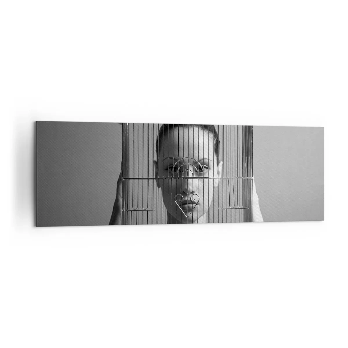 Lærredstryk - Billede på lærred - Et lidt surrealistisk portræt - 160x50 cm