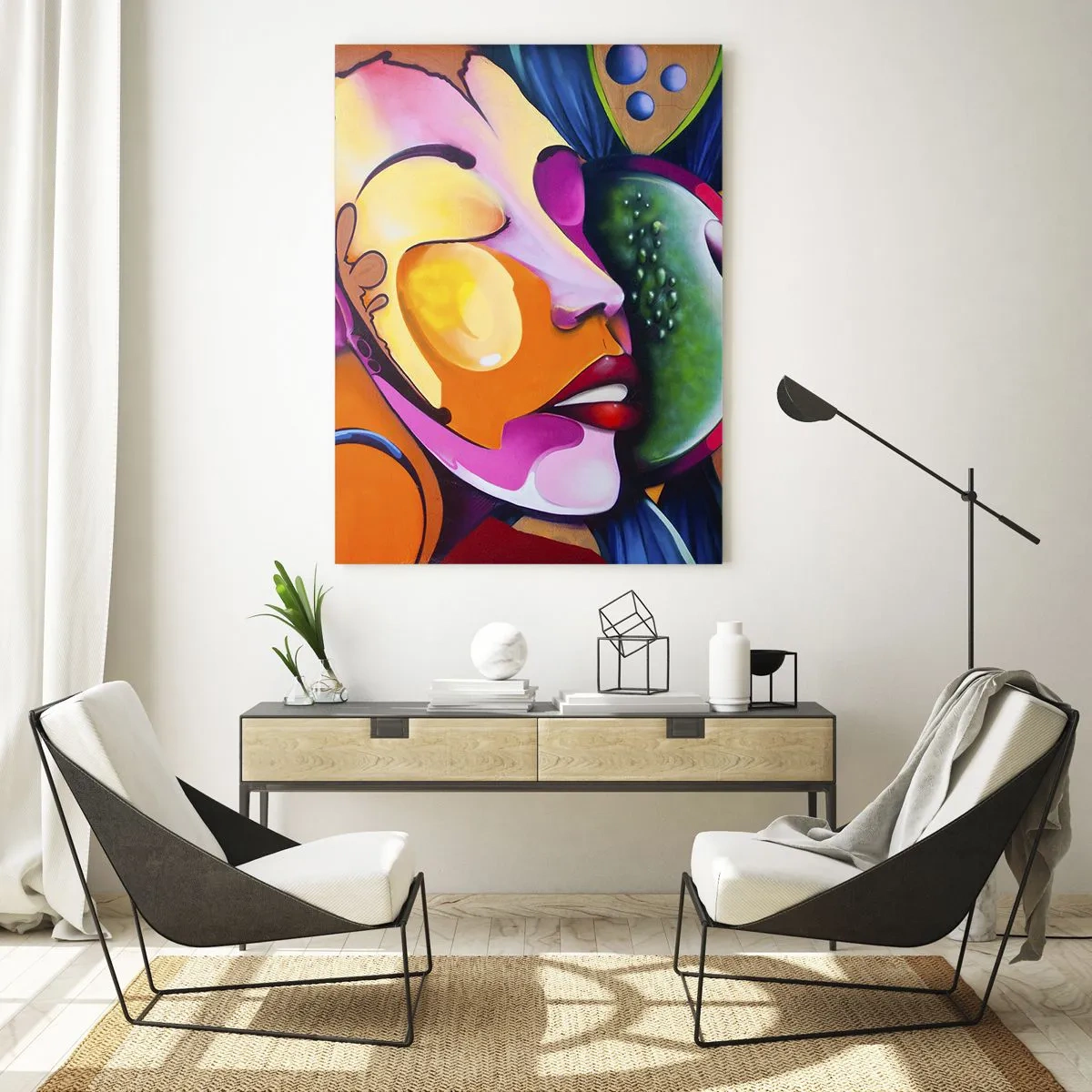Billede på glas - Berør med farve - 50x70 cm