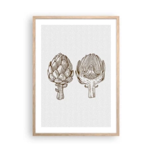 Plakat i ramme af lyst egetræ - Lektion i anatomi - 50x70 cm