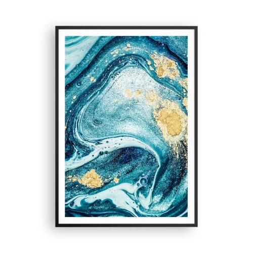Plakat i sort ramme - Blå boblebad - 70x100 cm