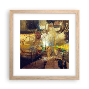 Plakat i ramme af lyst egetræ - Kold, varm, meget varm - 30x30 cm