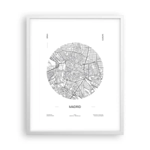 Plakat i hvid ramme - Madrids anatomi - 40x50 cm