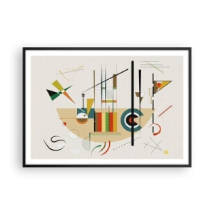 Plakat i sort ramme - Og verden griner - 100x70 cm