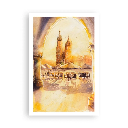 Plakat - Øst over markedet i Kraków - 61x91 cm