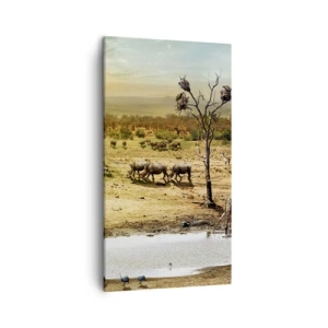 Lærredstryk - Billede på lærred - "Og ud af Eden flød en flod...". - 45x80 cm