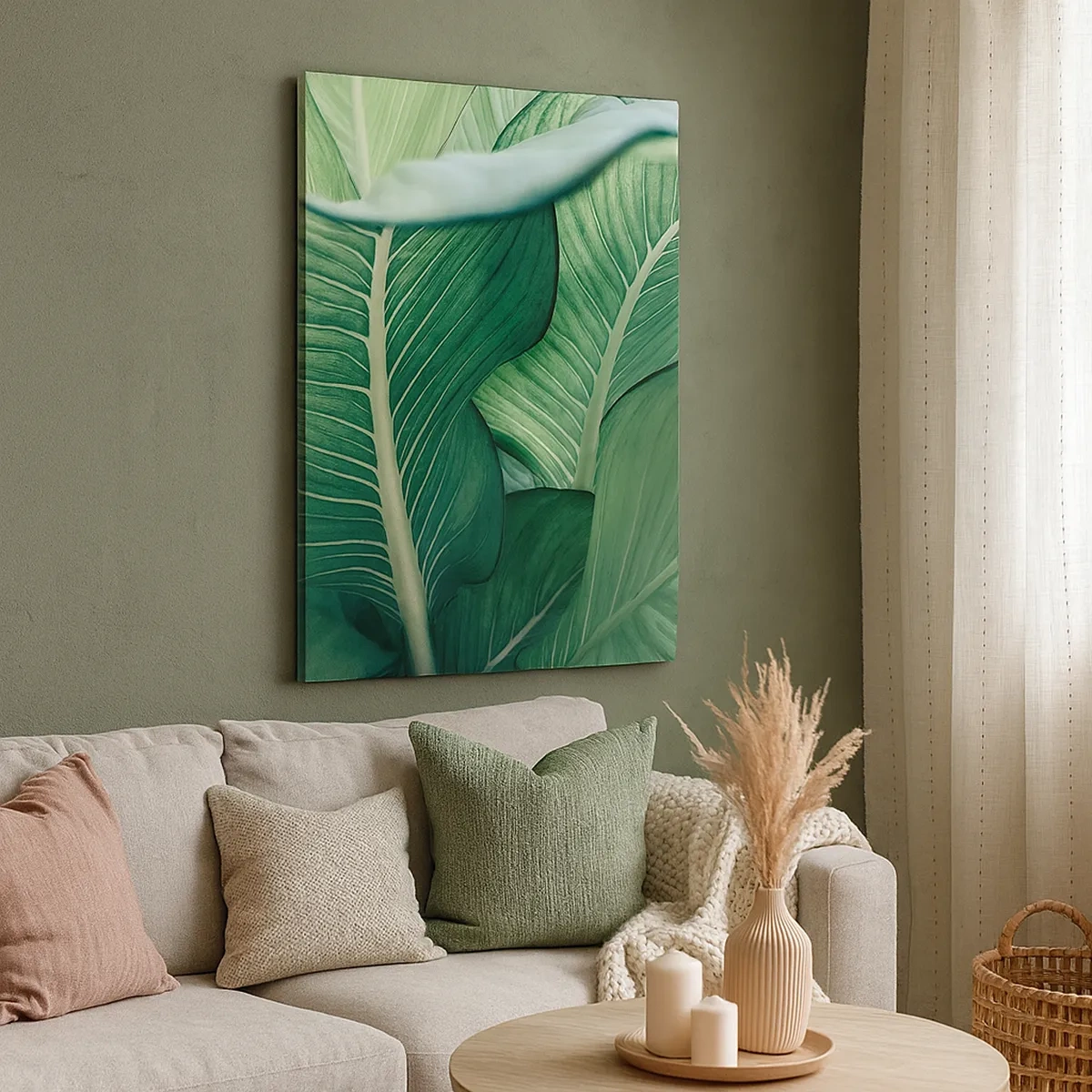 Lærredstryk - Billede på lærred - Livet er intenst grønt - 50x70 cm