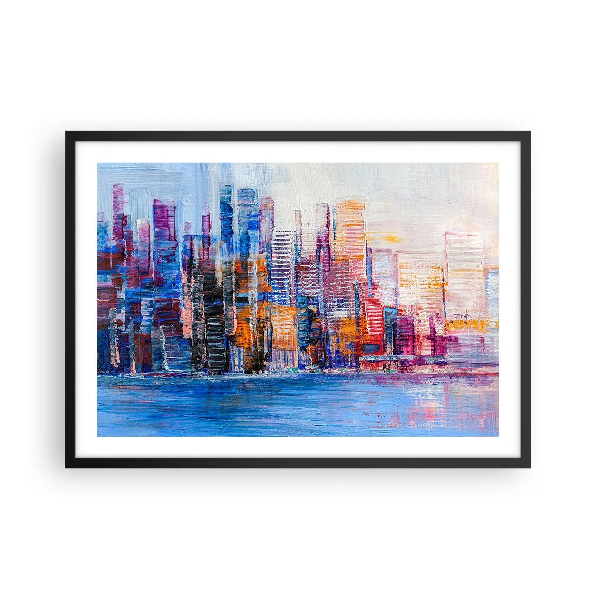 Plakat i sort ramme - En glad metropol - 70x50 cm