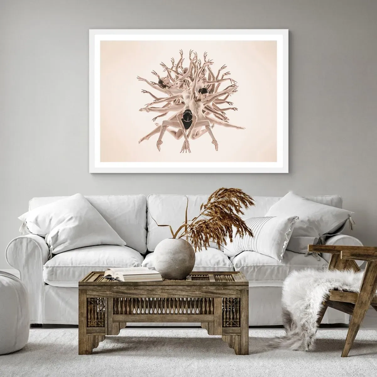 Plakat i hvid ramme - Blomstrende i dans - 50x40 cm