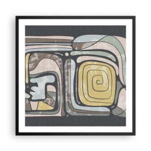 Plakat i sort ramme - Abstraktion i en præcolumbiansk ånd - 60x60 cm