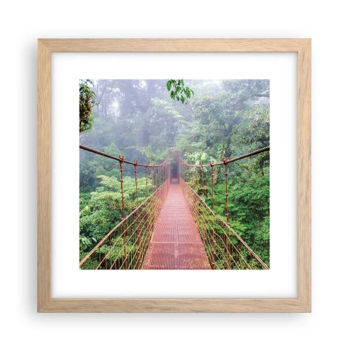 Plakat i ramme af lyst egetræ - Ophængt over kronerne - 30x30 cm