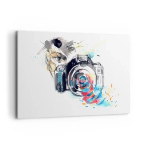 Lærredstryk - Billede på lærred - I linsens øje - 120x80 cm