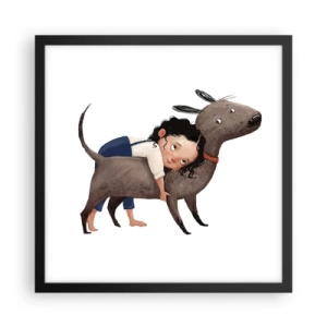 Plakat i sort ramme - Bedste venner - 40x40 cm