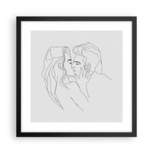 Plakat i sort ramme - I samme linje - 40x40 cm