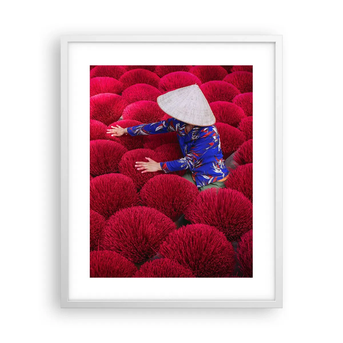 Plakat i hvid ramme - I en rismark - 40x50 cm