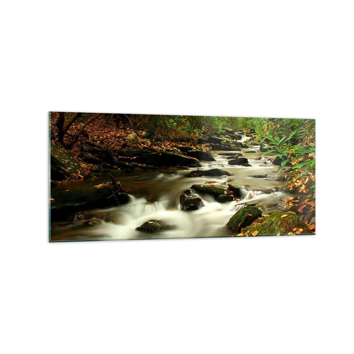 Billede på glas - Som flydende sølv - 120x50 cm