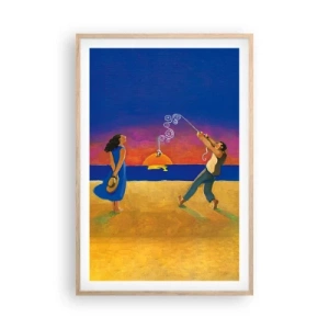 Plakat i ramme af lyst egetræ - Mere end en stjerne fra himlen - 61x91 cm