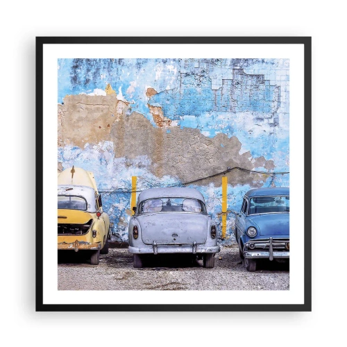 Plakat i sort ramme - Møde for veteraner - 60x60 cm