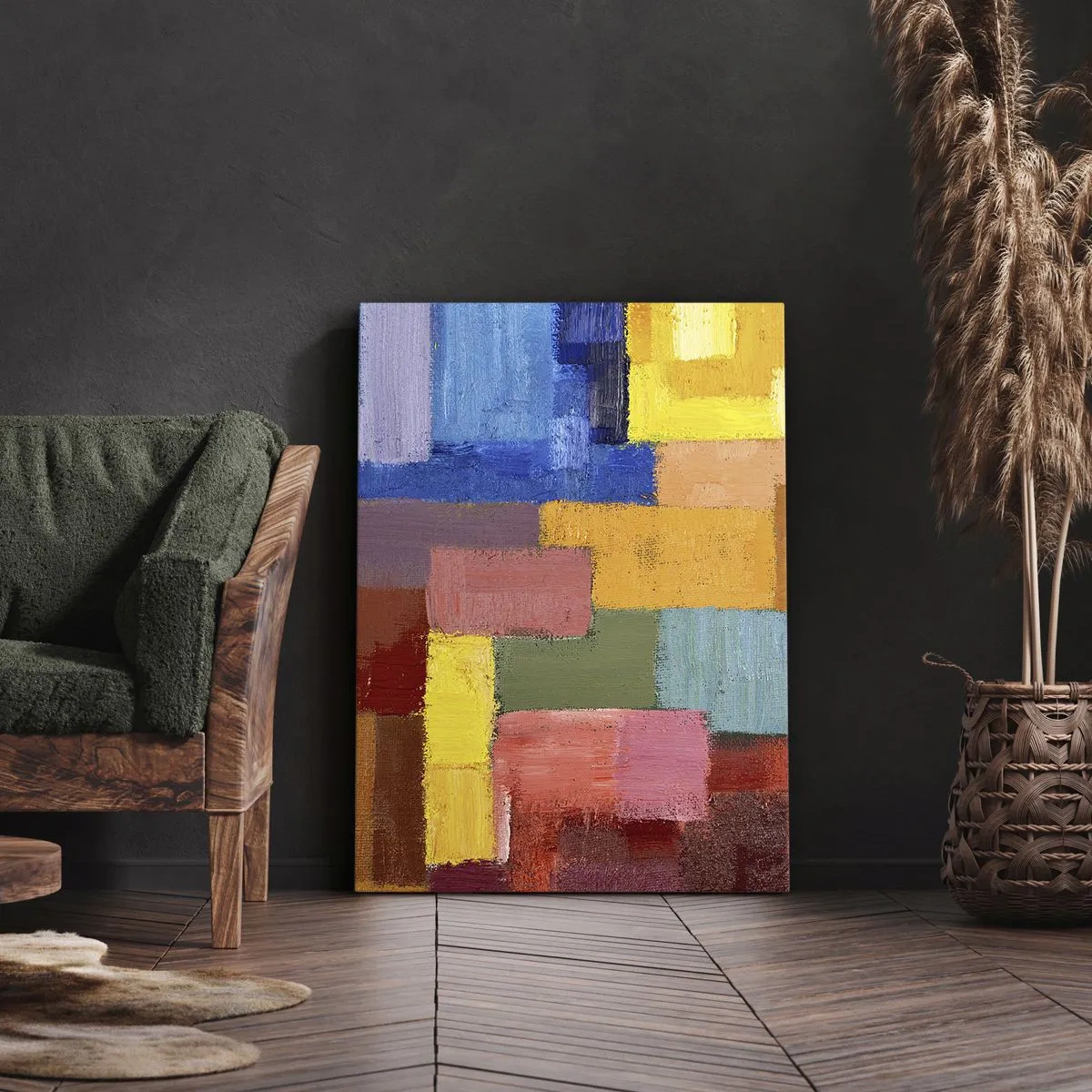 Lærredstryk - Billede på lærred - Hver især forskellige, alle farverige - 50x70 cm