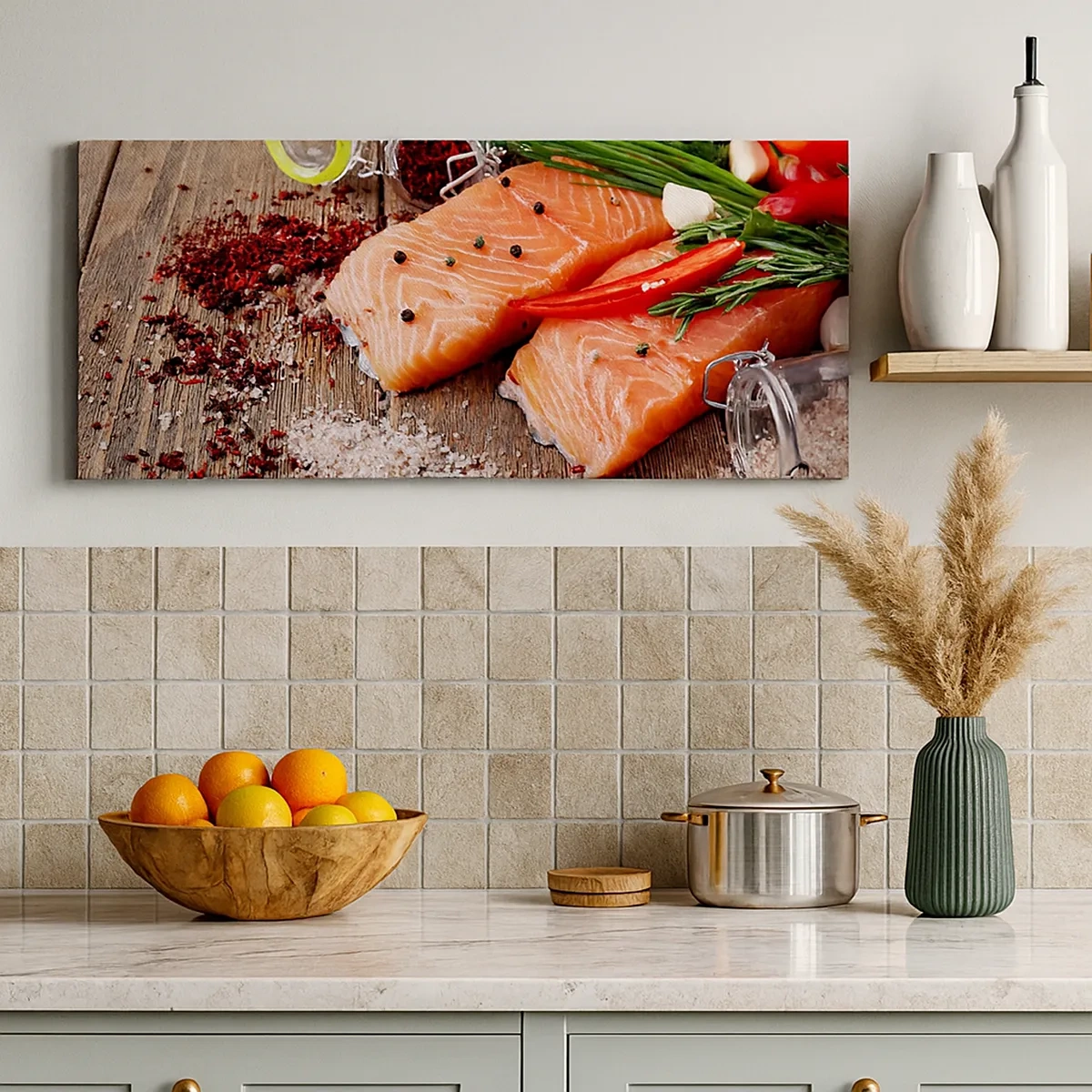 Lærredstryk - Billede på lærred - Norske køkken eventyr - 30x30 cm