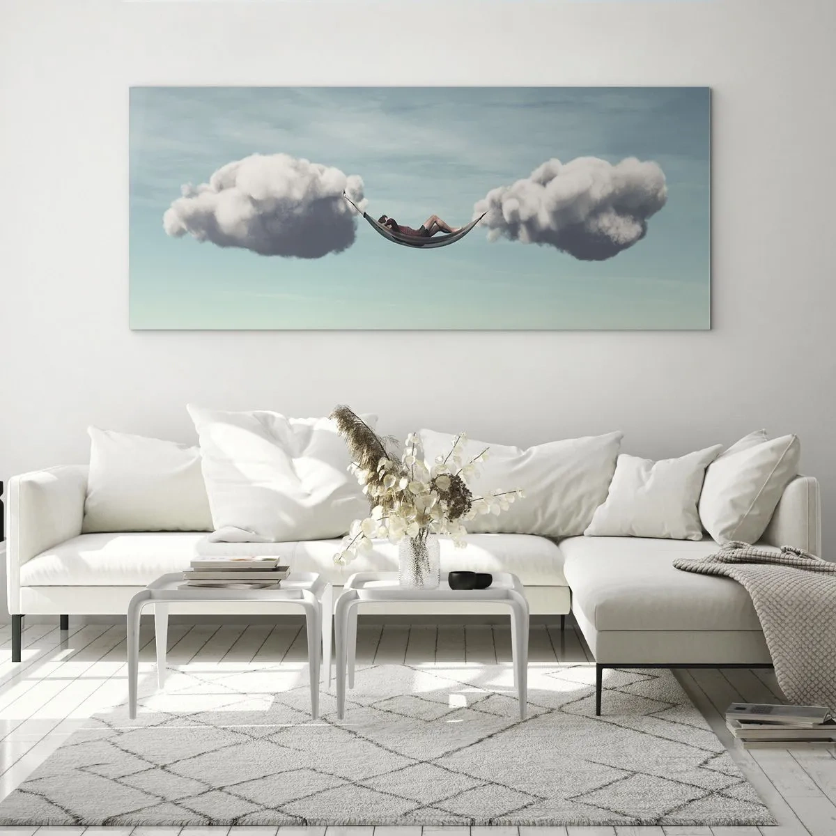 Billede på glas - Lykken i øjeblikket - 140x50 cm