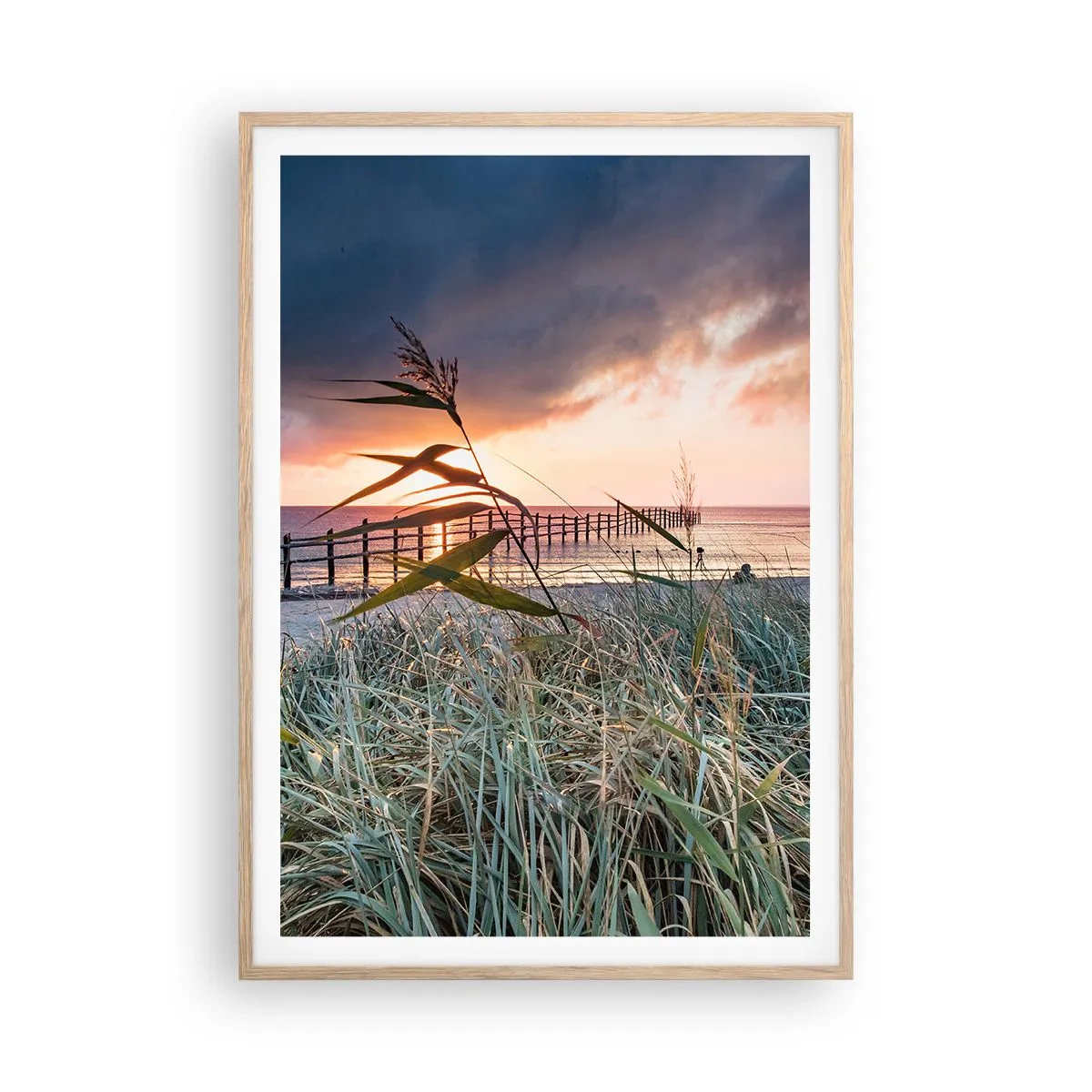 Plakat i ramme af lyst egetræ - Ikke passerer med vinden - 70x100 cm
