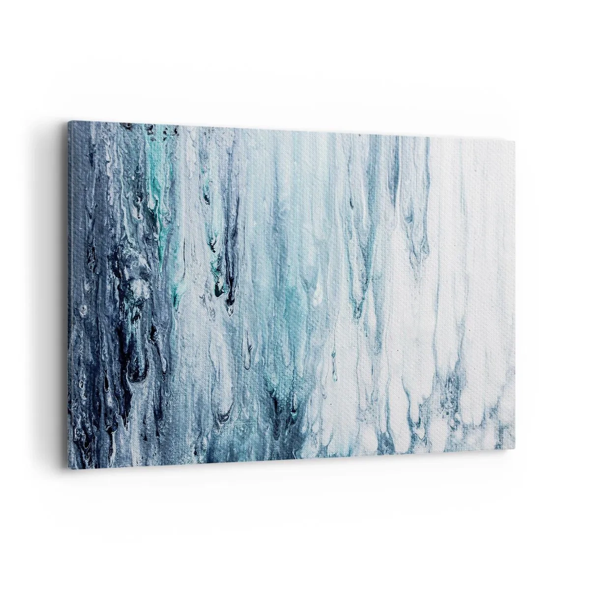 Lærredstryk - Billede på lærred - Blå istapper - 100x70 cm