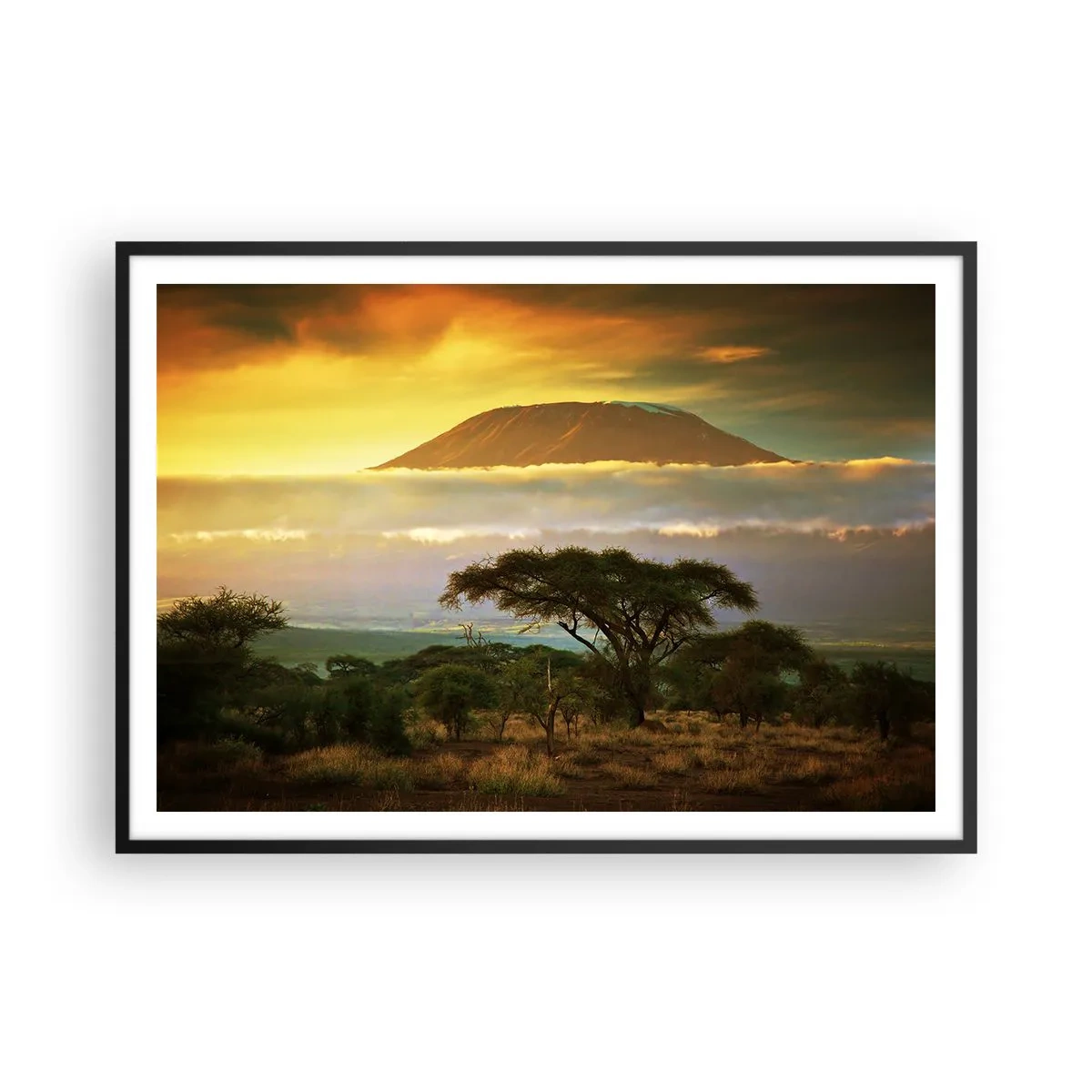Plakat i sort ramme - En rejsendes drøm - 100x70 cm