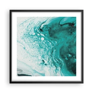 Plakat i sort ramme - Opløses i hvidt og turkis - 50x50 cm