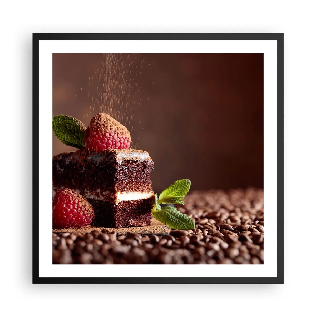 Plakat i sort ramme - Livet er sødt - 60x60 cm
