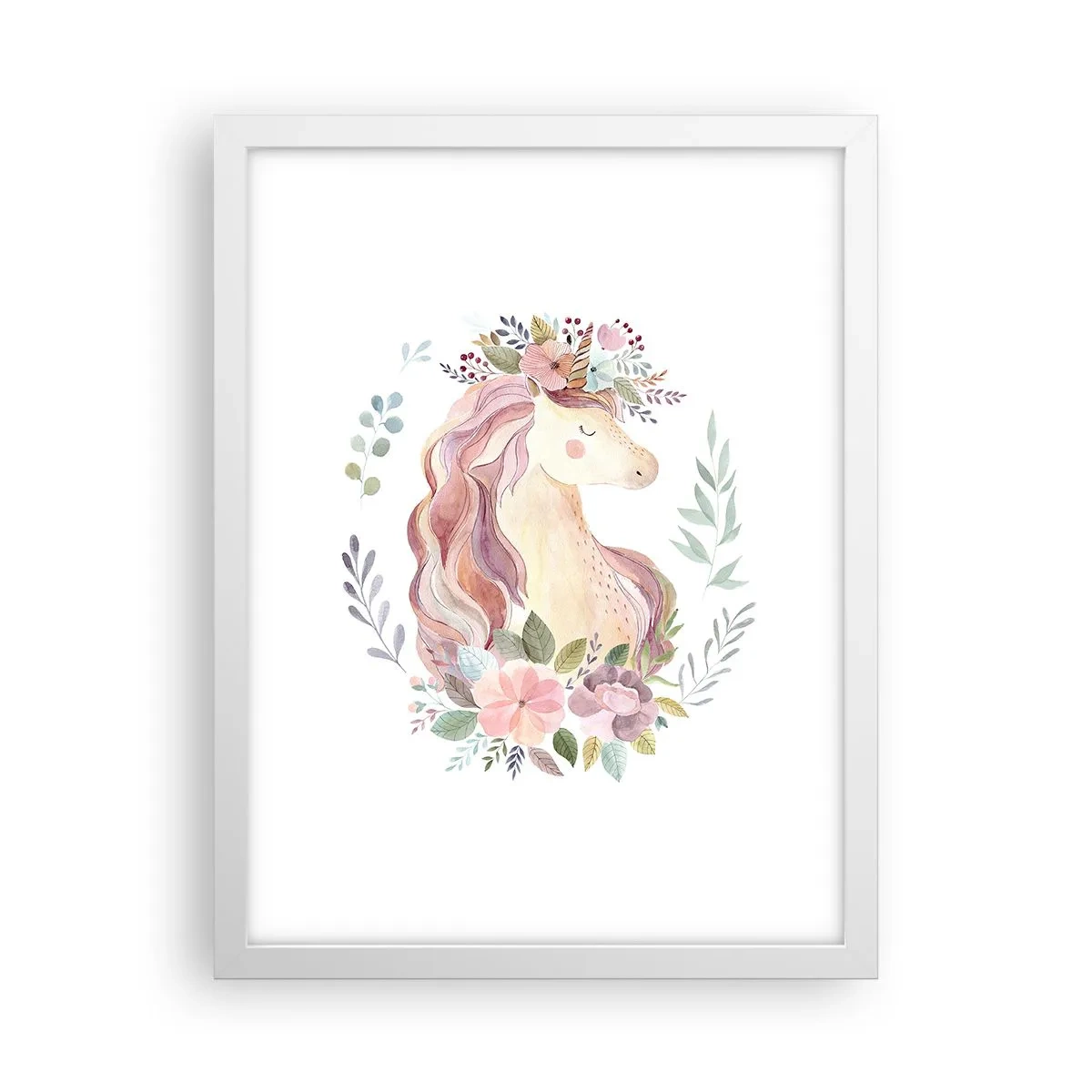 Plakat i hvid ramme - En invitation til eventyrets verden - 30x40 cm