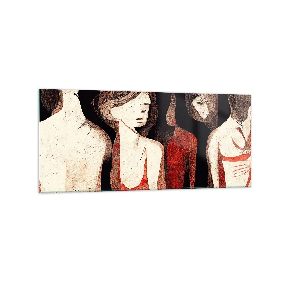 Billede på glas - Mørkets madonnaer - 120x50 cm