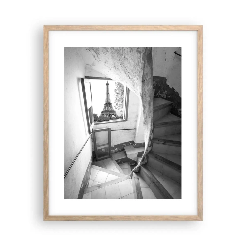 Plakat i ramme af lyst egetræ - Sikke en udsigt! - 40x50 cm