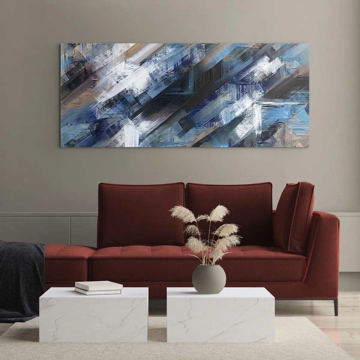 Billede på glas - På en blå skråning - 120x50 cm