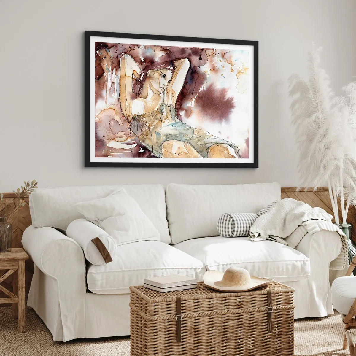 Plakat i sort ramme - I stemning af lilla - 100x70 cm