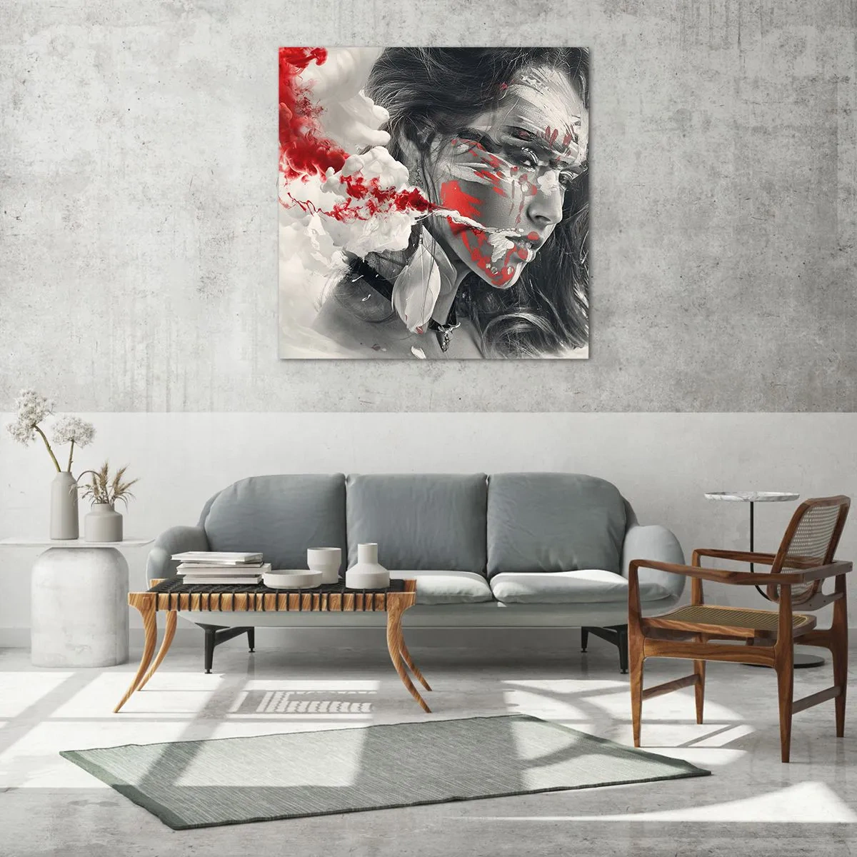 Billede på glas - I det absurdes damp - 50x50 cm