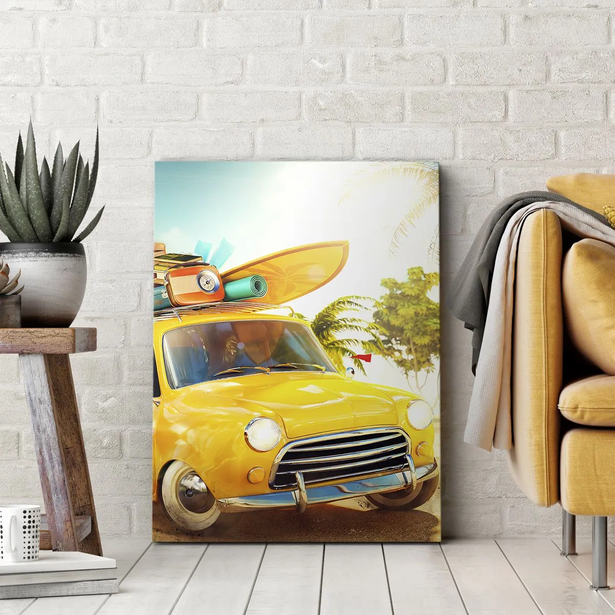 Lærredstryk - Billede på lærred - En rejse for mere end et smil - 50x70 cm