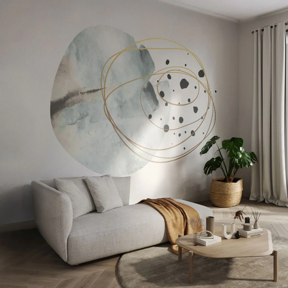Fototapet Premium Sand - I rummets favntag - Abstraktion, Stykke, Moderne mønster - 100x70 cm