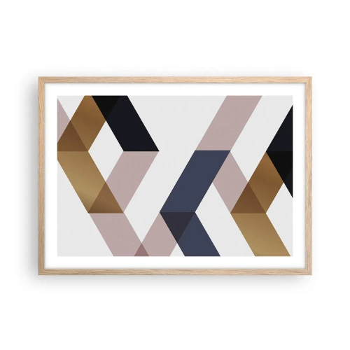 Plakat i ramme af lyst egetræ - Planer og vinkler - 70x50 cm