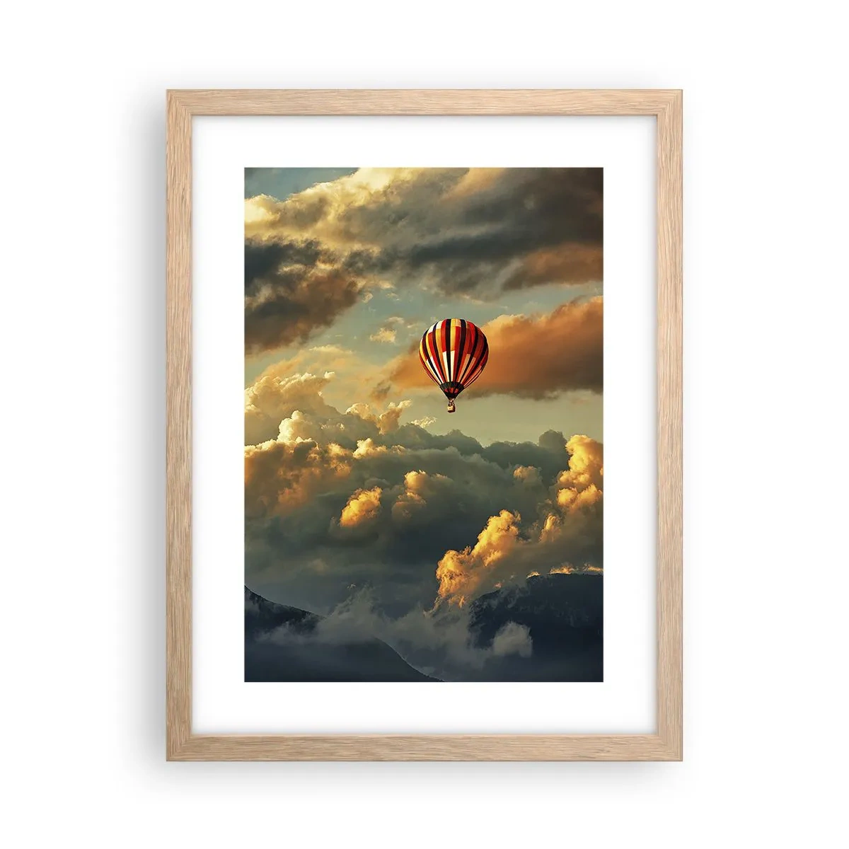 Plakat i ramme af lyst egetræ - Jeg går, fordi jeg vil - 30x40 cm