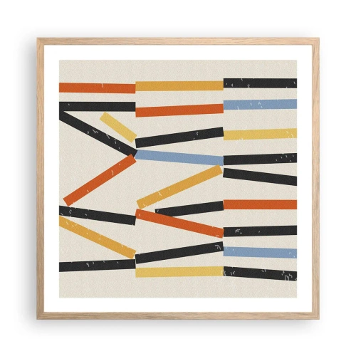 Plakat i ramme af lyst egetræ - Vandret komposition - 60x60 cm