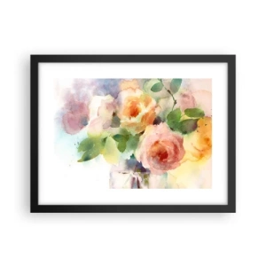 Plakat i sort ramme - Delikat som akvarelfarve - 40x30 cm