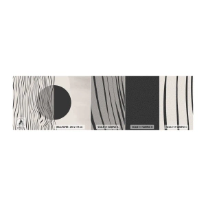 Fototapet Prøve Standard Eco - Halvkomposition - Abstraktion, Stykke, Sort og hvid - 100x30 cm