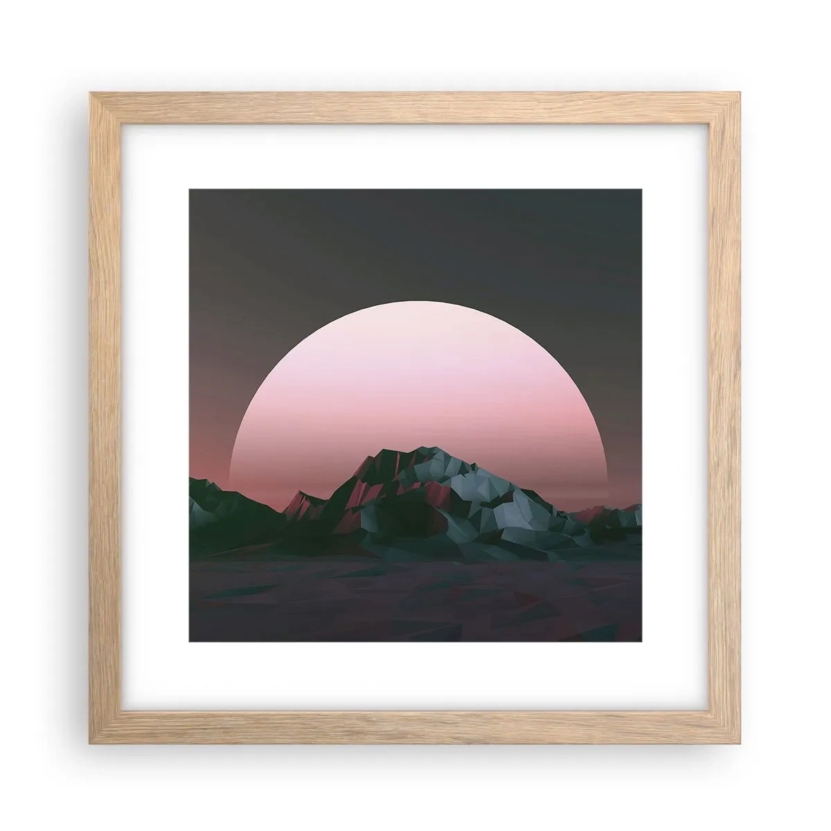 Plakat i ramme af lyst egetræ - I en nabogalakse - 30x30 cm