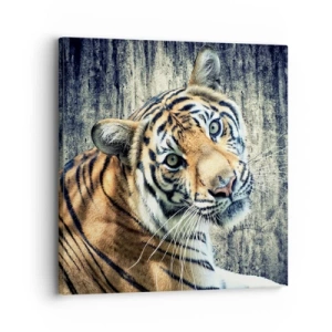 Lærredstryk - Billede på lærred - Portræt i lysstrømme - 30x30 cm