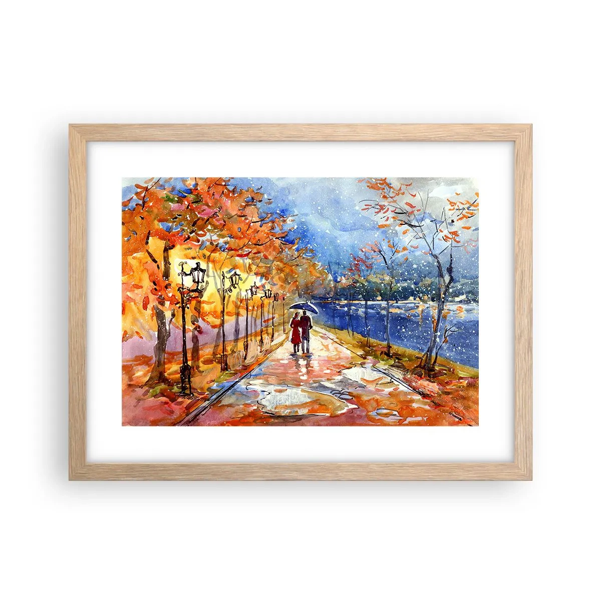 Plakat i ramme af lyst egetræ - Sammen indtil tidsfristen - 40x30 cm