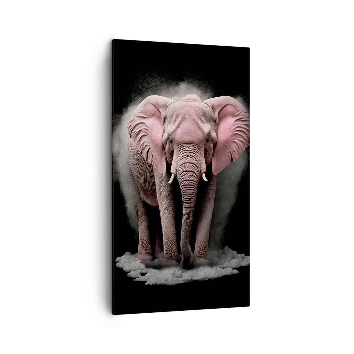 Lærredstryk - Billede på lærred - Tænk ikke på en lyserød elefant! - 45x80 cm